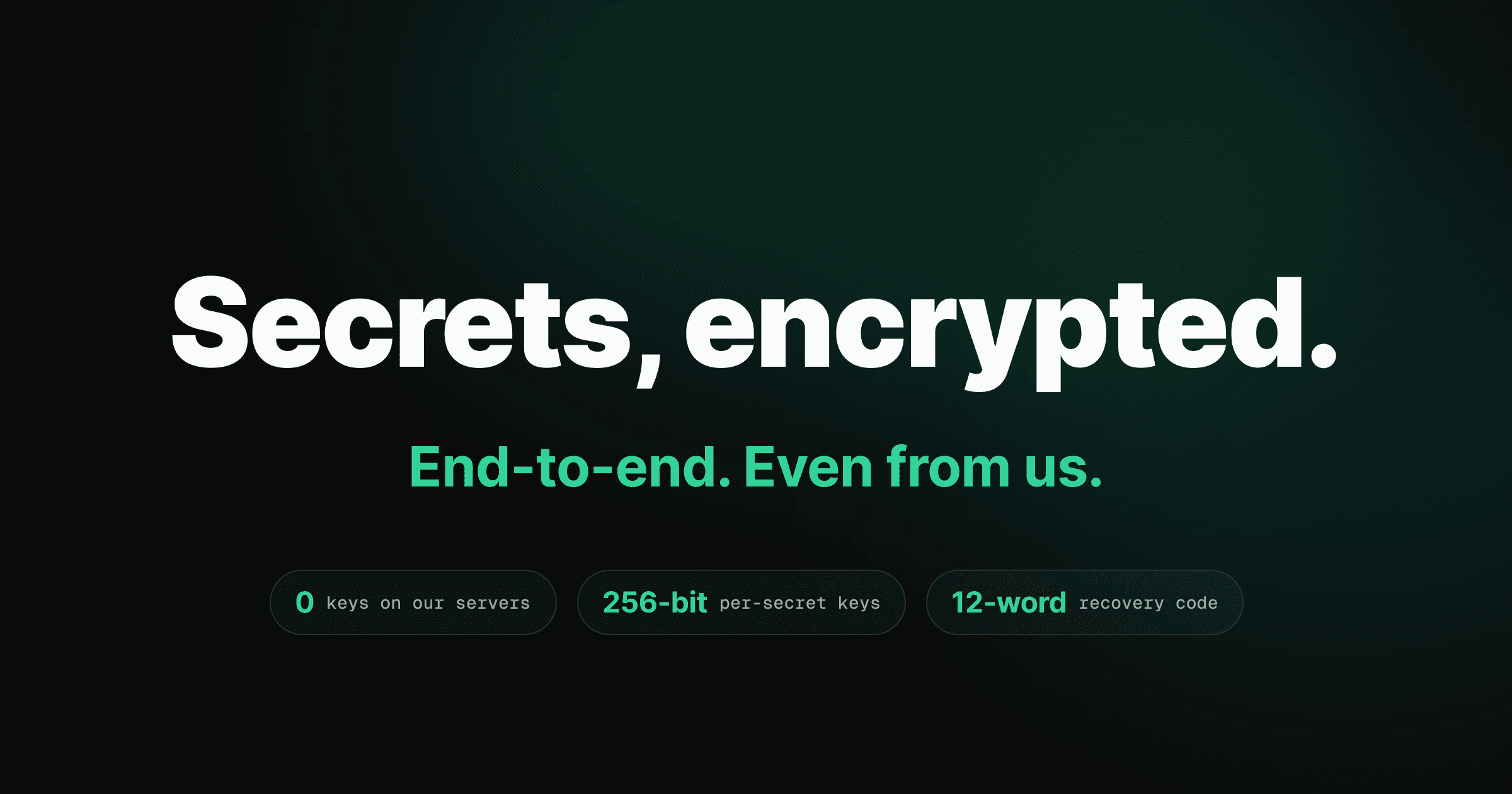 A device holding encryption keys and plaintext on one side, our server holding only opaque ciphertext on the other, with the zero-knowledge boundary between them