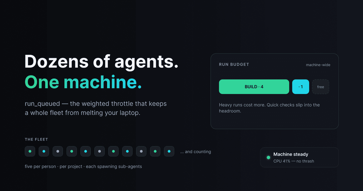 A queue of AI agents waiting for permits from a single machine-wide compute budget